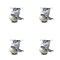 Service Caster 4 Inch Nylon Caster Set with Roller Bearing and Brake/Swivel Lock SCC-30CS420-NYR-TLB-BSL-4 - alternate 1